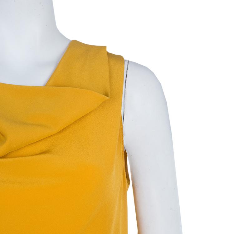Pre Owned Gucci Mustard Yellow Sleeveless Top S
