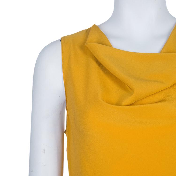 Pre Owned Gucci Mustard Yellow Sleeveless Top S
