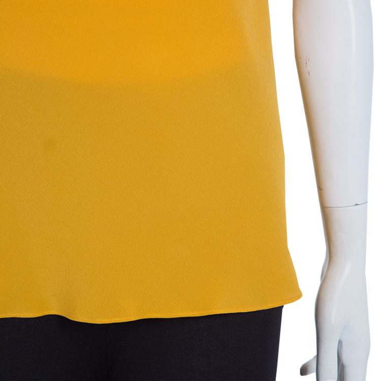 Pre Owned Gucci Mustard Yellow Sleeveless Top S