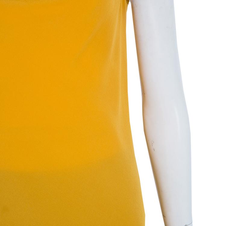 Pre Owned Gucci Mustard Yellow Sleeveless Top S