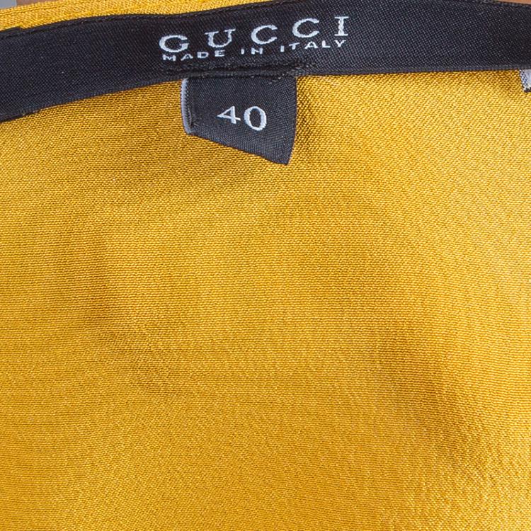 Pre Owned Gucci Mustard Yellow Sleeveless Top S