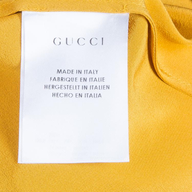 Pre Owned Gucci Mustard Yellow Sleeveless Top S