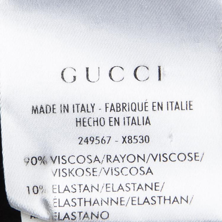 Pre Owned Gucci Black Knit Metal Logo Detail Long Sleeve T-Shirt XL