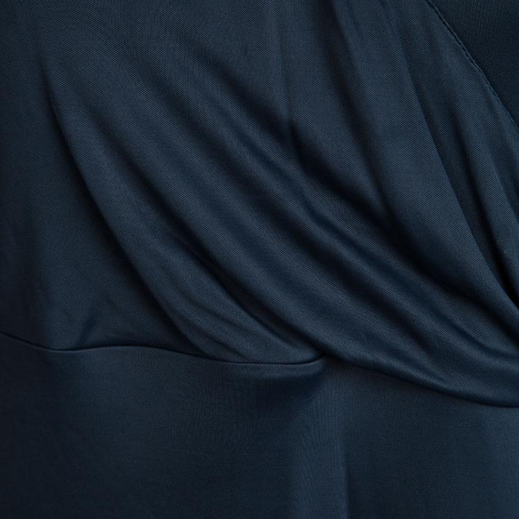 Pre Owned Gucci Navy Blue Horsebit Detail Long Sleeve Top XL
