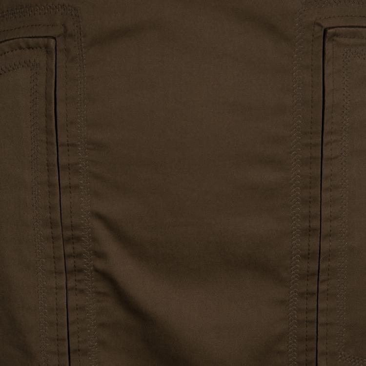 Pre Owned Gucci Brown Cotton Paneled Slit Detail Skirt M