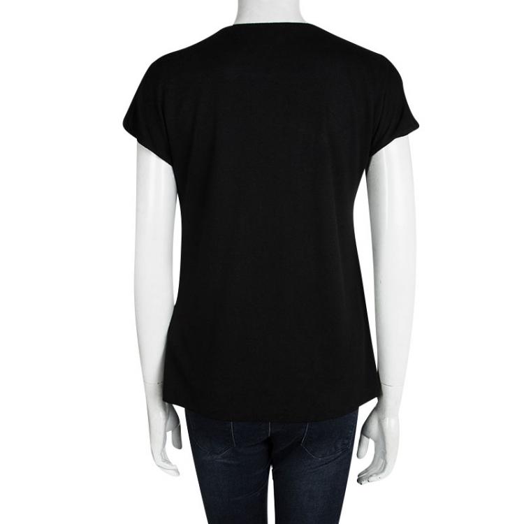 Pre Owned Gucci Black Knit Front Knot Tie  Detail Top M