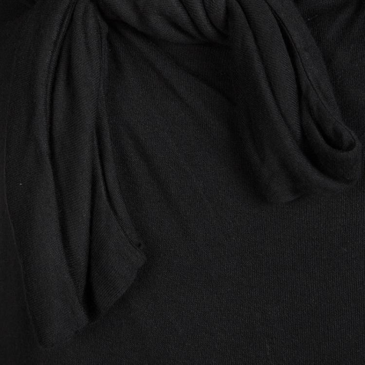 Pre Owned Gucci Black Knit Front Knot Tie  Detail Top M
