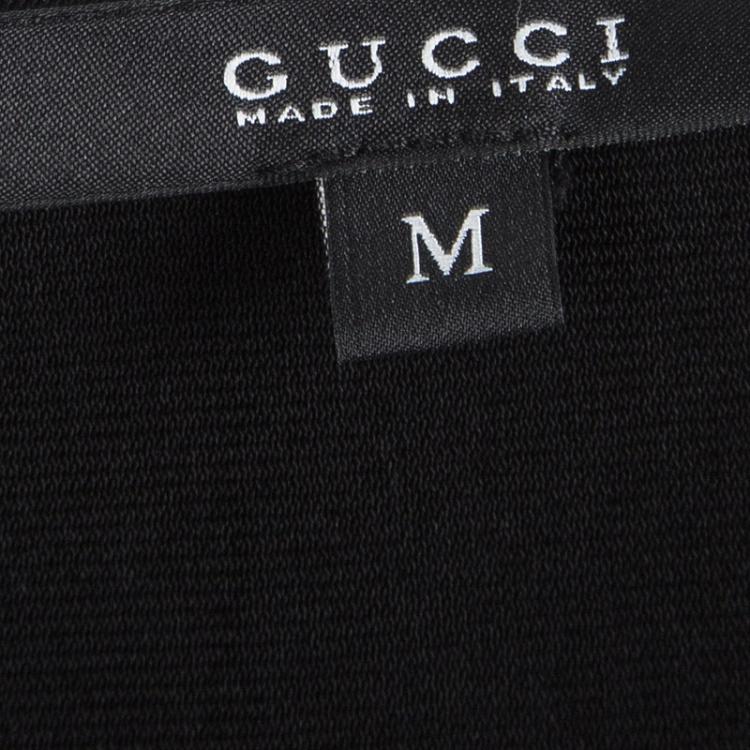 Pre Owned Gucci Black Knit Front Knot Tie  Detail Top M