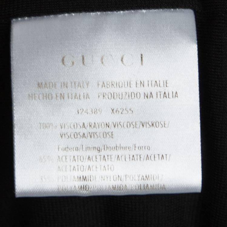 Pre Owned Gucci Black Knit Front Knot Tie  Detail Top M