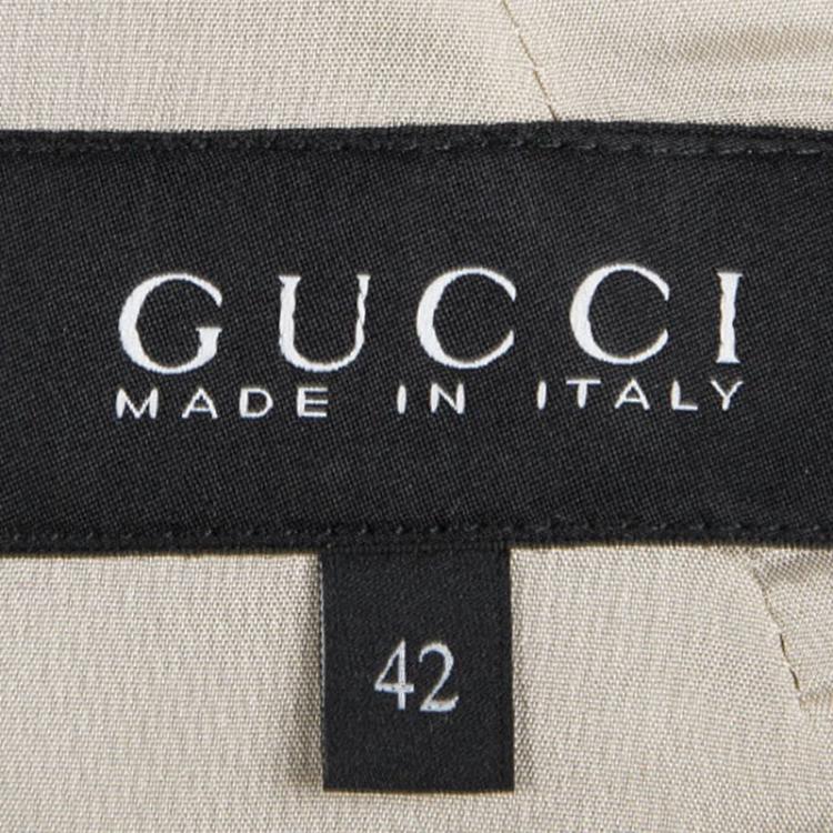 Pre Owned Gucci Beige Belted Faux Wrap Dress M