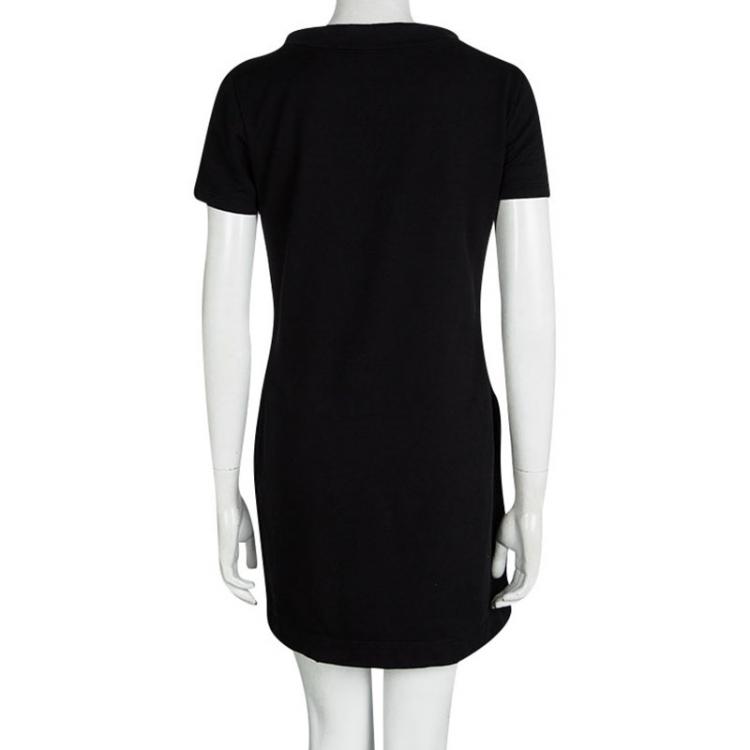 Pre Owned Gucci Black Cotton Knit Shift Dress M
