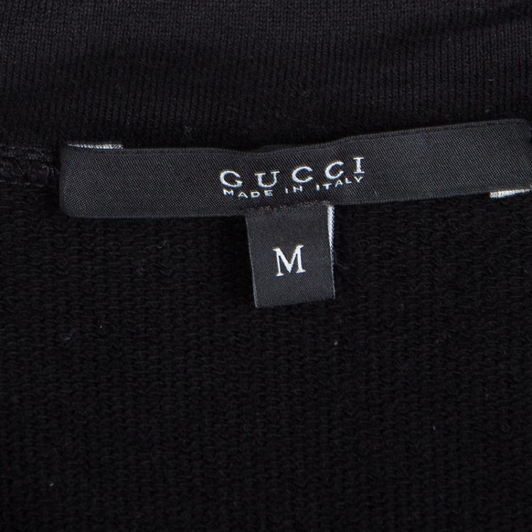 Pre Owned Gucci Black Cotton Knit Shift Dress M