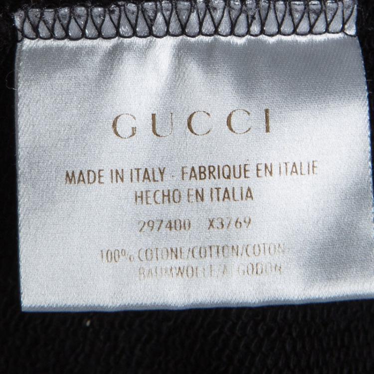 Pre Owned Gucci Black Cotton Knit Shift Dress M