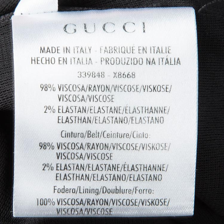 Pre Owned Gucci Black Knit Long Sleeve Belted Dress S
