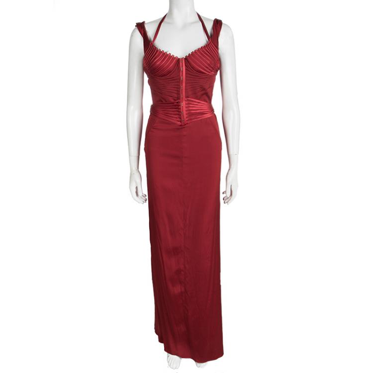 Iconic Tom Ford For Gucci Editorial Red Corset Silk Gown M Gucci | TLC