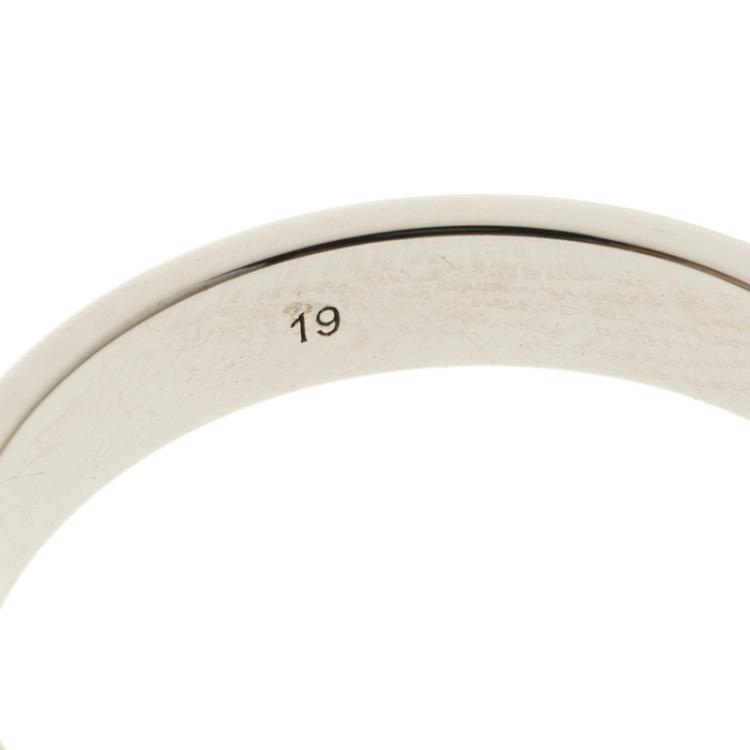 Pre Owned Gucci Icon White Gold Band Ring Size 59