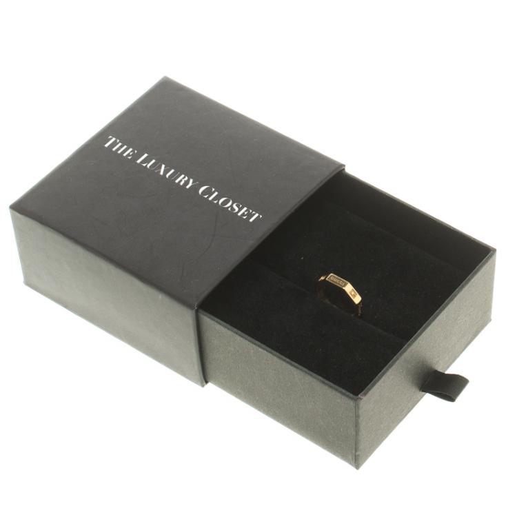 Pre Owned Gucci Octagonal 18K Yellow Gold Ring Size 52.5