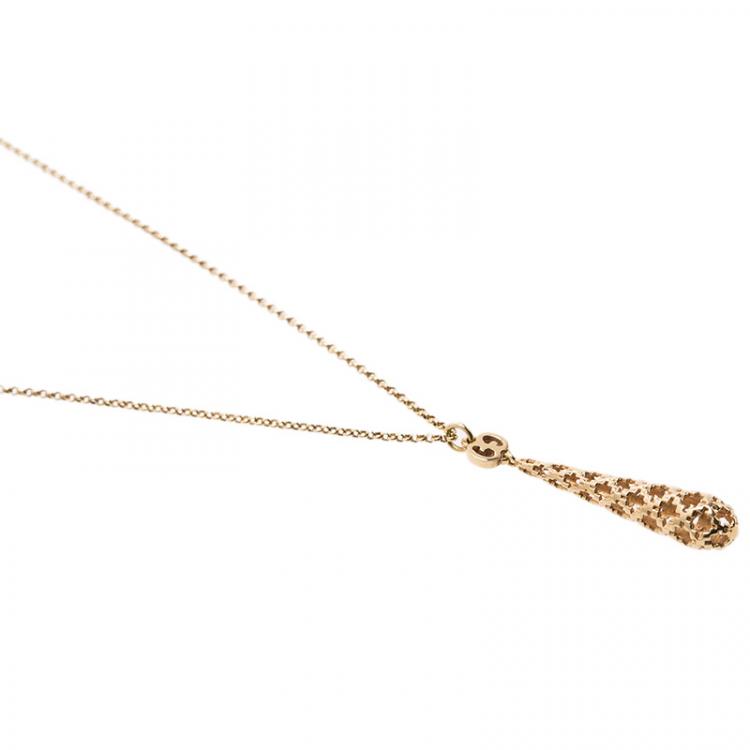 مملوكة مسبقًا Gucci Diamantissima Yellow Gold Pendant Necklace