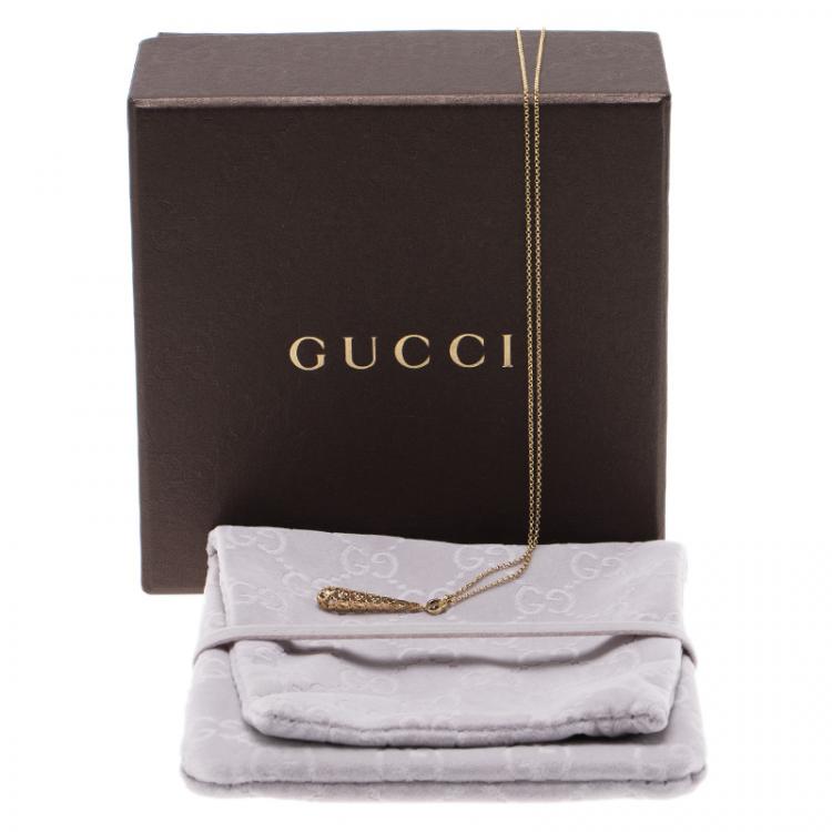 مملوكة مسبقًا Gucci Diamantissima Yellow Gold Pendant Necklace