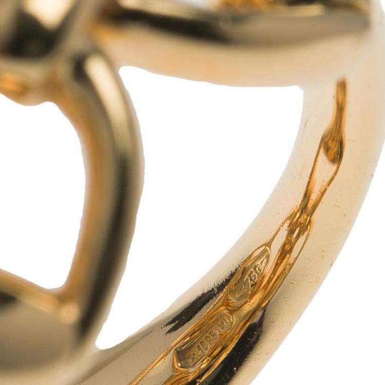 Pre Owned Gucci Horsebit Dome Diamond and Yellow Gold Ring Size 50.5