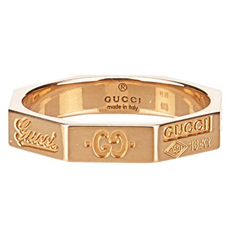 tilpasningsevne Narkoman sværge Gucci Icon Rose Gold Ring Size 51 Gucci | TLC