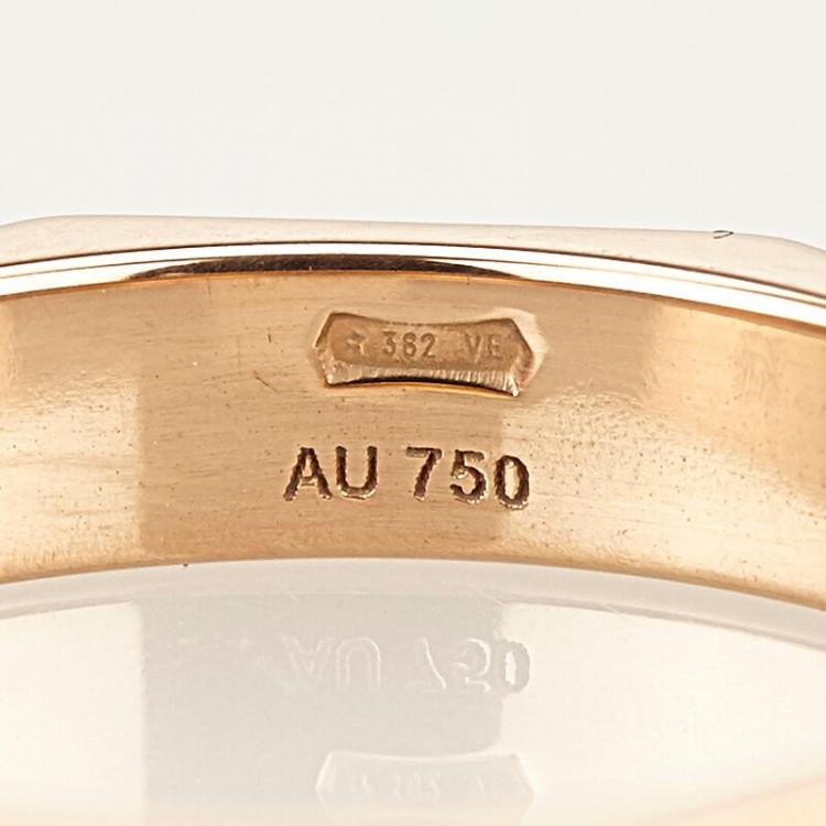Pre Owned Gucci Icon Rose Gold Ring Size 51