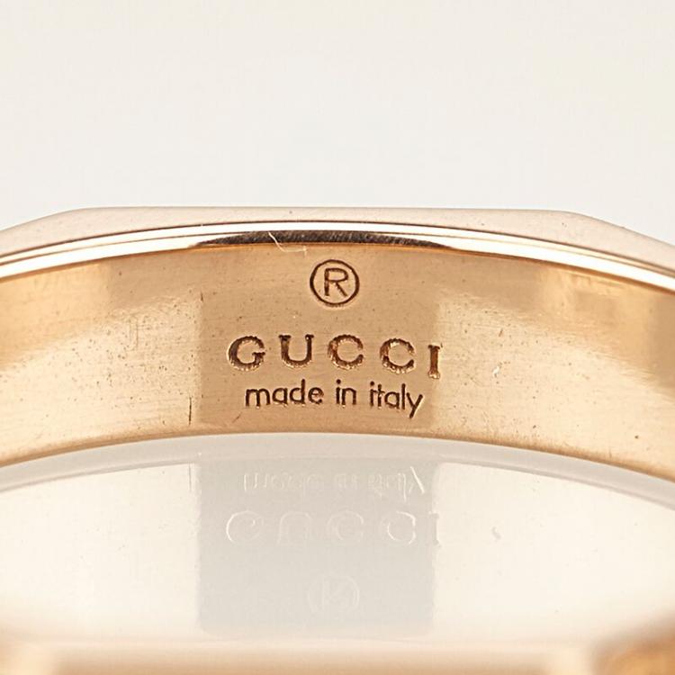 Pre Owned Gucci Icon Rose Gold Ring Size 51