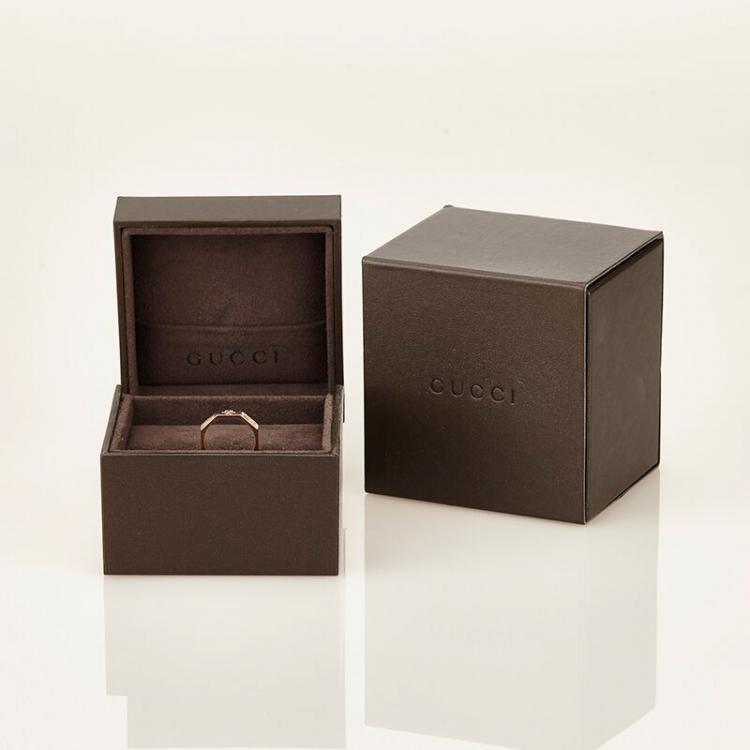 Pre Owned Gucci Icon Rose Gold Ring Size 51