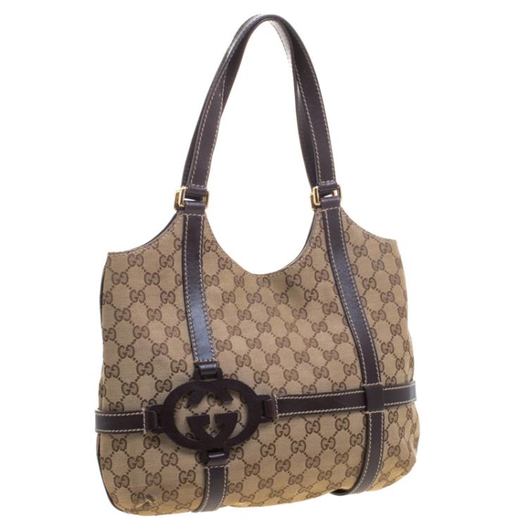 Pre Owned Gucci GG Canvas GG Interlocking Tote