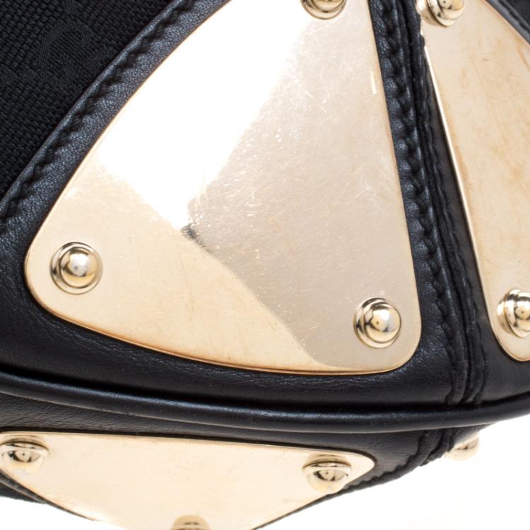 Pre Owned Gucci Black GG Canvas Large Indy Top Handle Bag