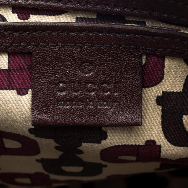 Pre Owned Gucci Dark Brown Guccissima Leather Medium Joy Boston Bag