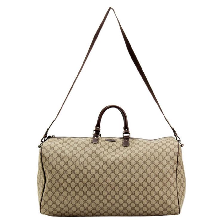 Pre Owned Gucci Brown GG Canvas Boston Bag