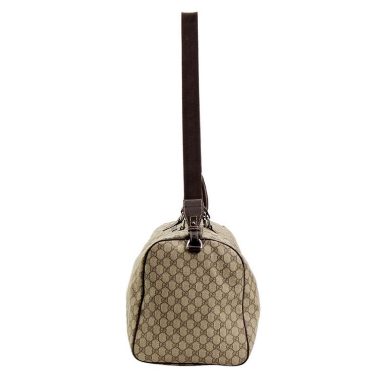 Pre Owned Gucci Brown GG Canvas Boston Bag
