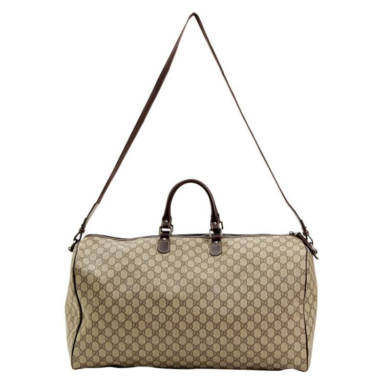 Pre Owned Gucci Brown GG Canvas Boston Bag