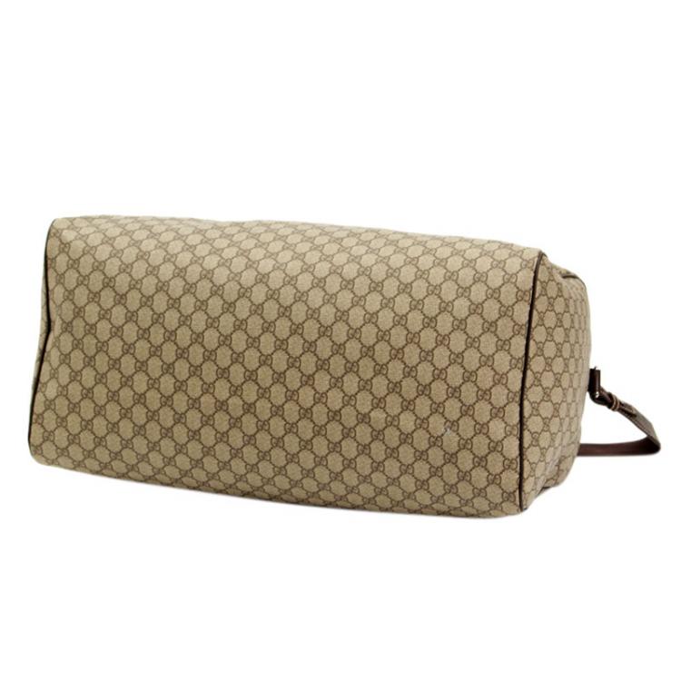 Pre Owned Gucci Brown GG Canvas Boston Bag