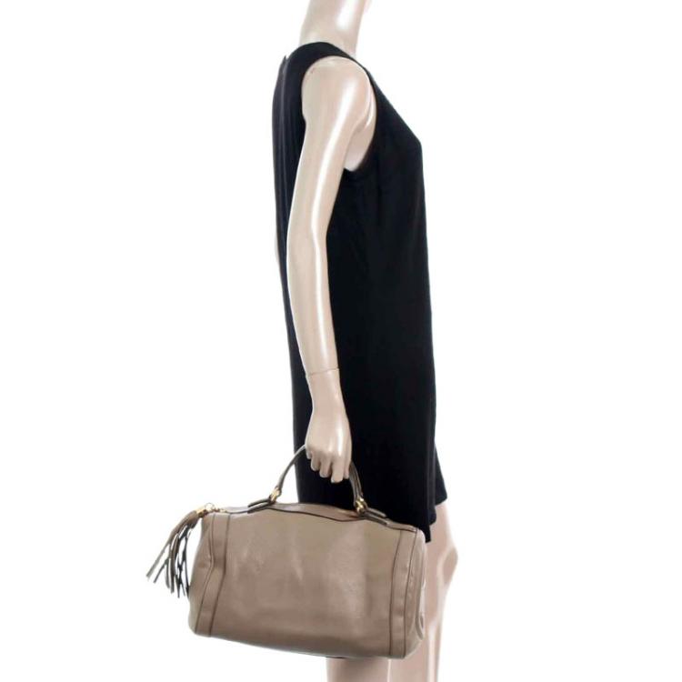 Pre Owned Gucci Beige Leather Soho Boston Bag