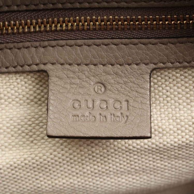 Pre Owned Gucci Beige Leather Soho Boston Bag