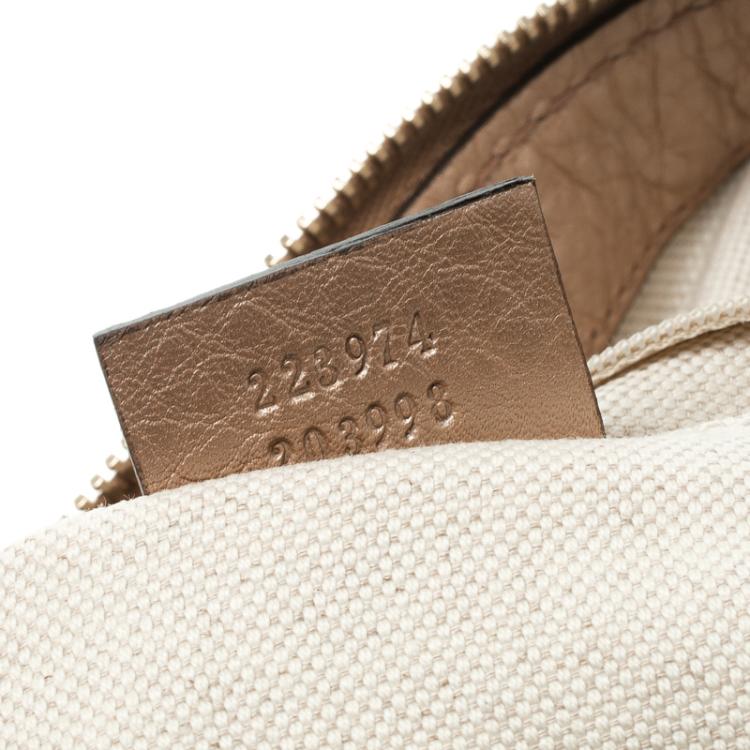 Pre Owned Gucci Beige Leather Medium Sukey Boston Bag