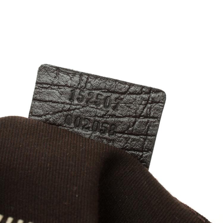 Pre Owned Gucci Beige/Brown GG Canvas Charm Wristlet Pouch