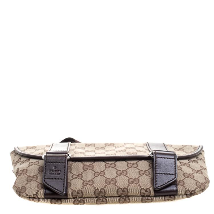 Pre Owned Gucci Beige/Brown GG Canvas Waist Pouch 