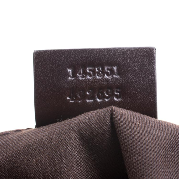 Pre Owned Gucci Beige/Brown GG Canvas Waist Pouch 