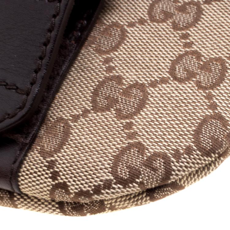 Pre Owned Gucci Beige/Brown GG Canvas Waist Pouch 