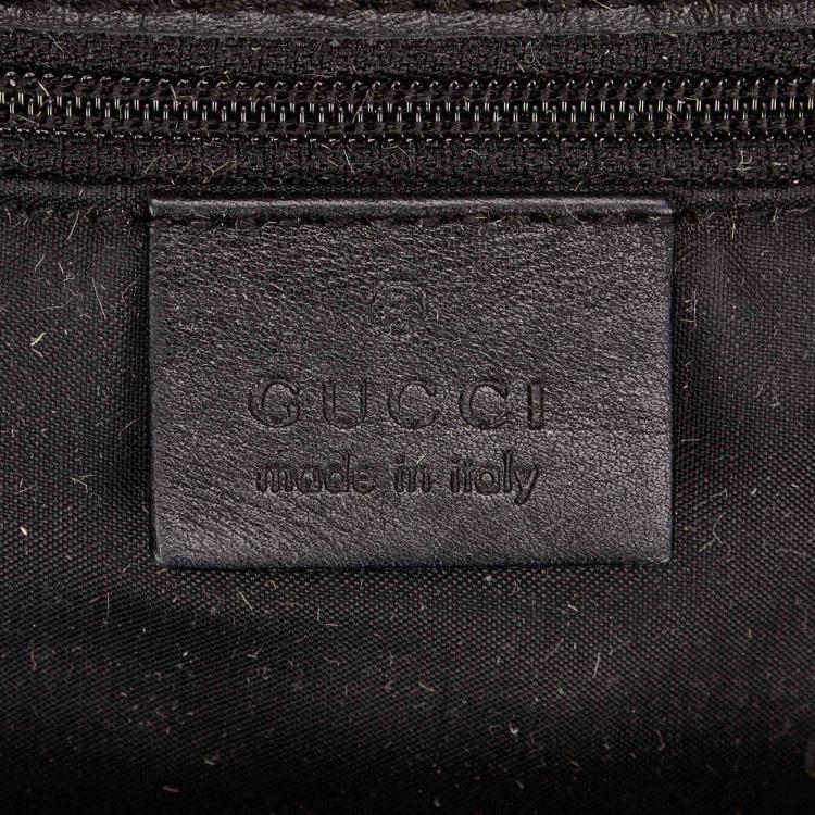 Pre Owned Gucci Black GG Canvas/Leather Shopper Tote