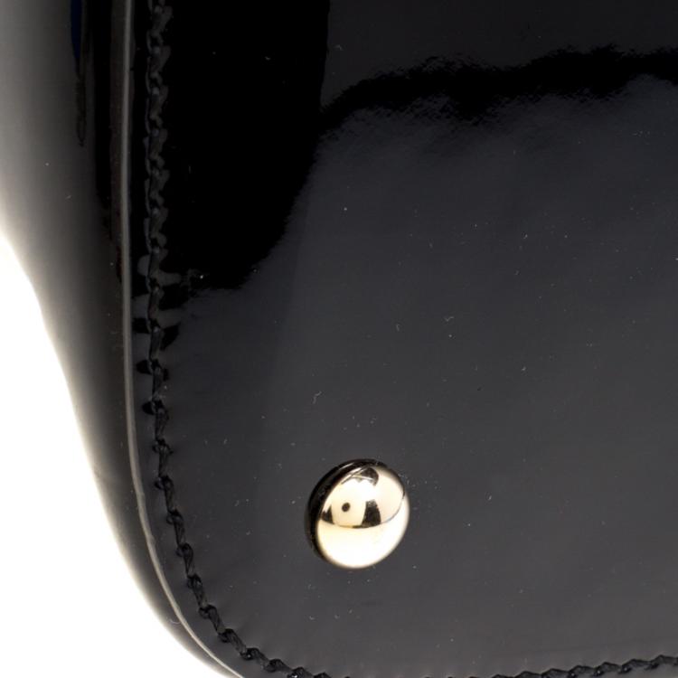 Pre Owned Gucci Black Microguccissima Patent Leather Large Nice Top Handle Bag
