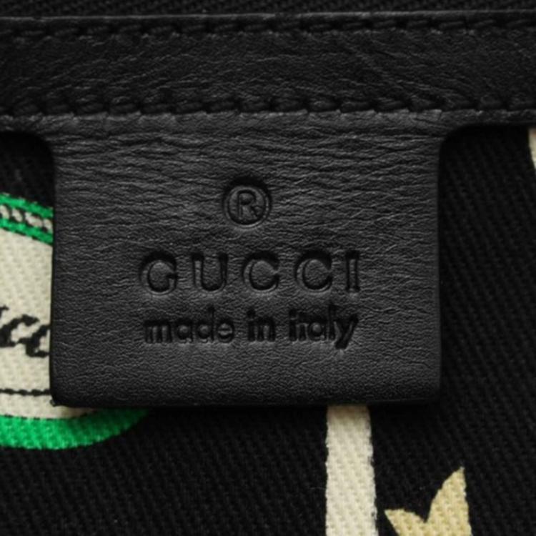 Pre Owned Gucci Black Patent Leather Wave Boston Bag