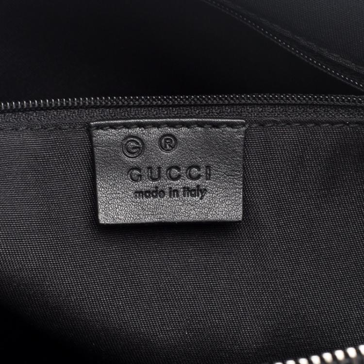 Pre Owned Gucci Black Guccissima Leather Convertible GG Charm Dome Satchel
