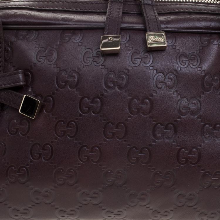 Pre Owned Gucci Dark Brown Guccissima Leather Princy Boston Bag