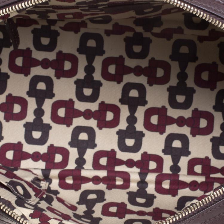 Pre Owned Gucci Dark Brown Guccissima Leather Princy Boston Bag