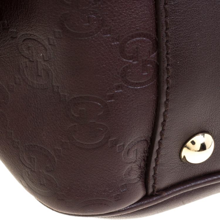 Pre Owned Gucci Dark Brown Guccissima Leather Princy Boston Bag