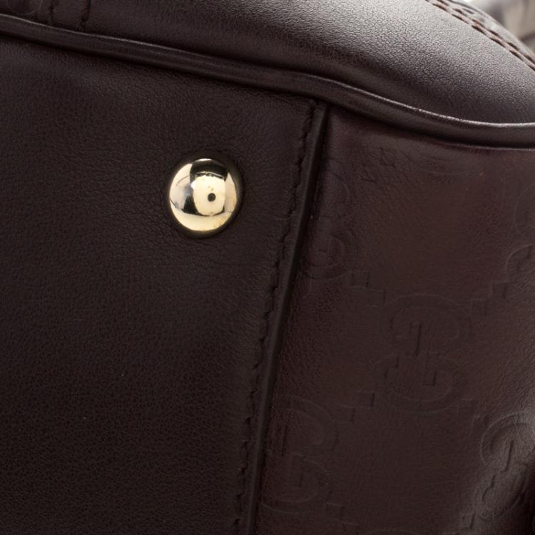 Pre Owned Gucci Dark Brown Guccissima Leather Princy Boston Bag